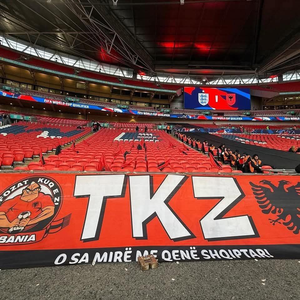 Tifozat Kuq e Zi s’i ndahen Kombëtares, të pranishëm në “Wembley”