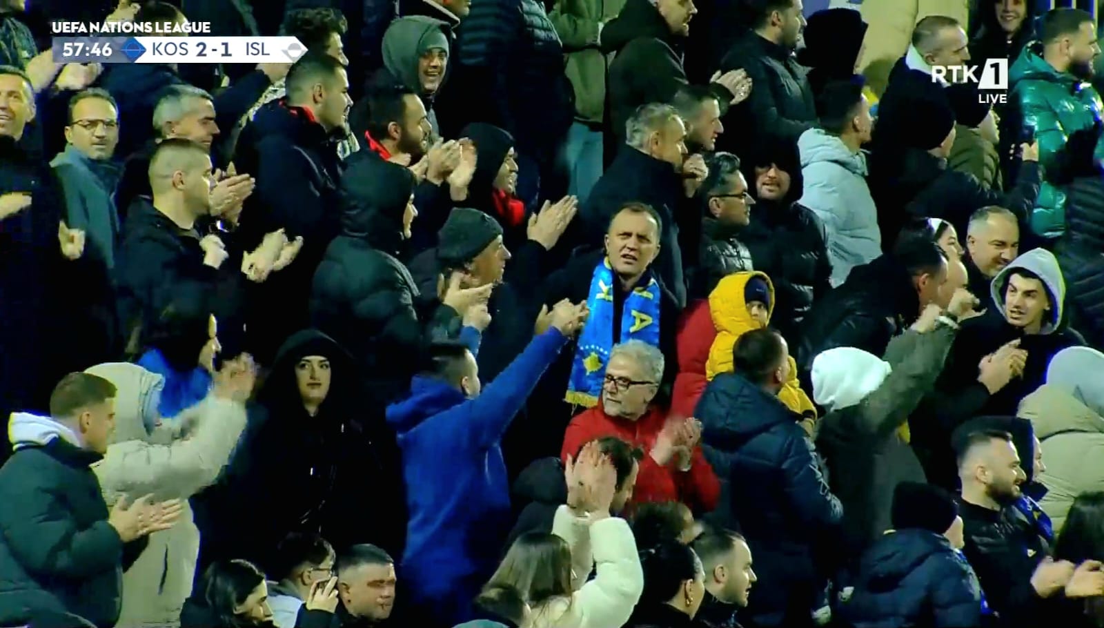 Emocion e brohoritje gëzimi në "Fadil Vokrri", Kosova fiton 2-1 ndaj Islandës