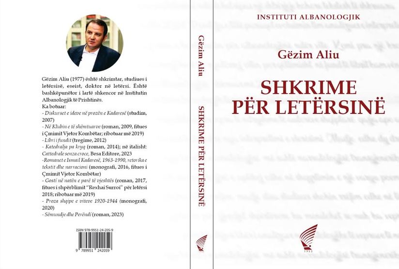 Libri “Shkrime për letërsinë” i Gëzim Aliut botohet nga Instituti Albanologjik