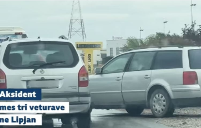 Tri vetura përfshihen në një aksident në Lipjan (VIDEO)