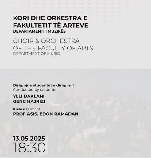 Kori dhe Orkestra e Fakultetit të Arteve me koncert në Prishtinë