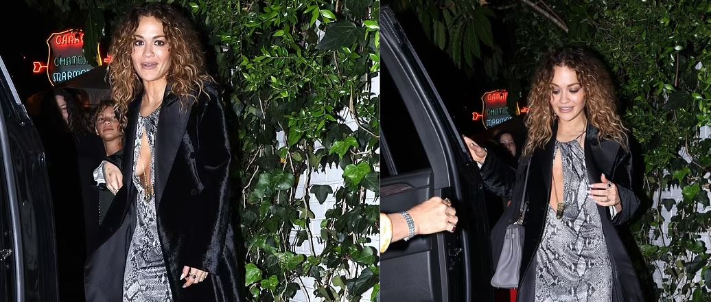 Rita Ora merr gjithë vëmendjen me fustanin me print gjarpri në promovimin e albimit të Cyrus