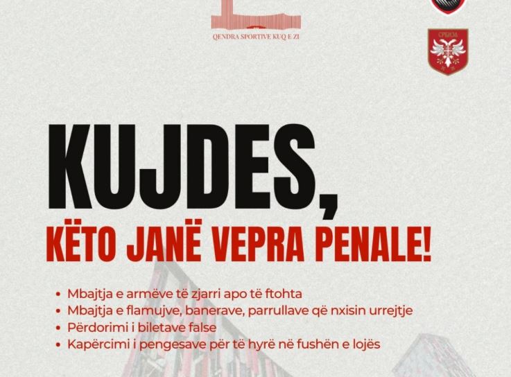 FShF-ja ua rikujton tifozëve se çfarë nuk iu lejohet, dhe se çka përbën vepër penale