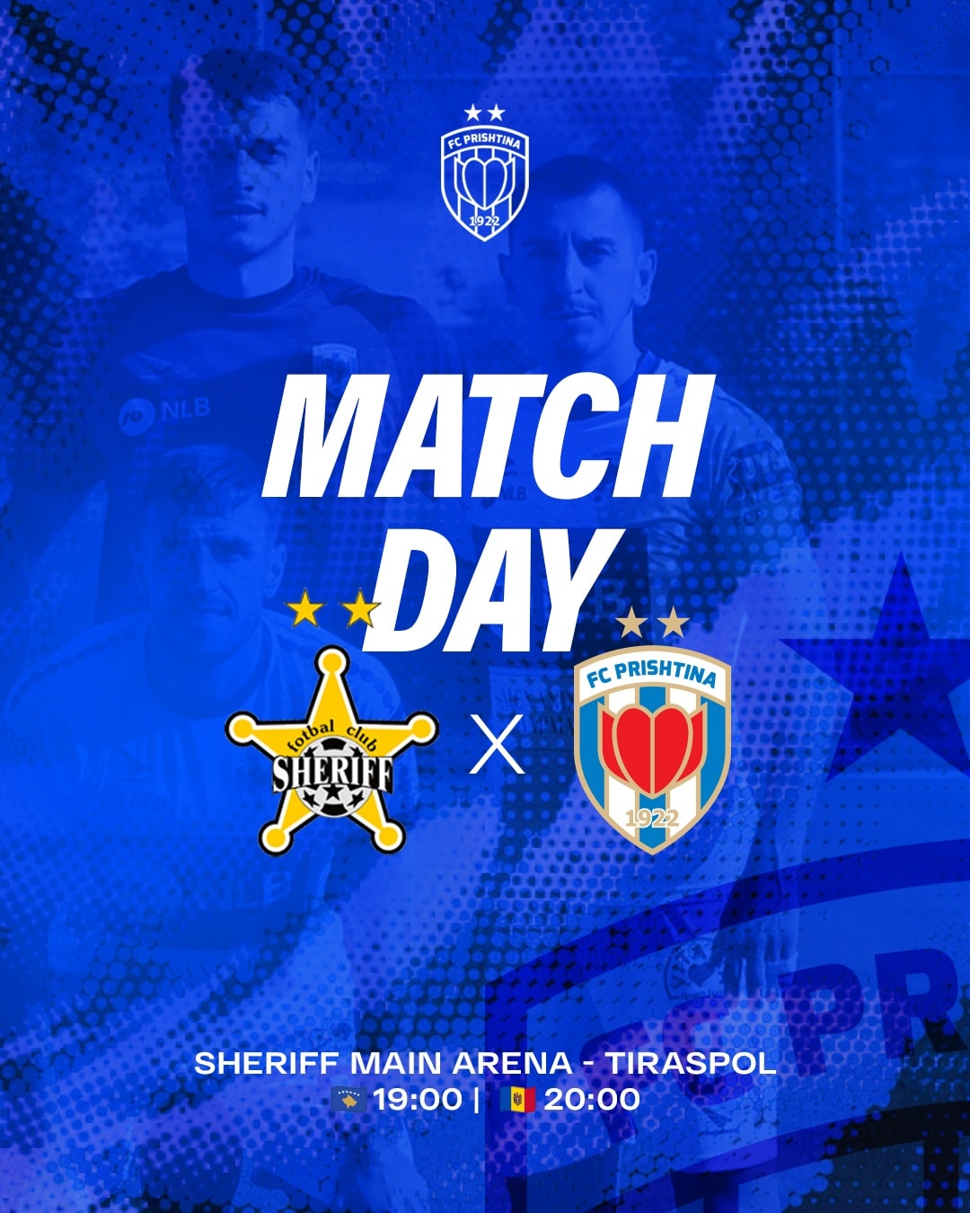 Sheriff Tiraspol – Prishtina, dalin formacionet zyrtare