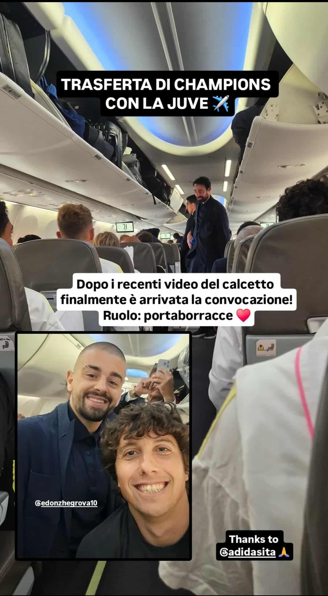 Komediani italian në aeroplanin e Juventusit, zgjedh Zhegrovën për foto