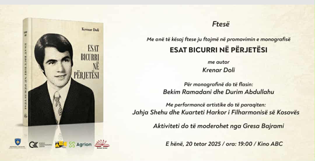 Monografia “Esat Bicurri në përjetësi” e autorit Krenar Doli promovohet sot në Prishtinë