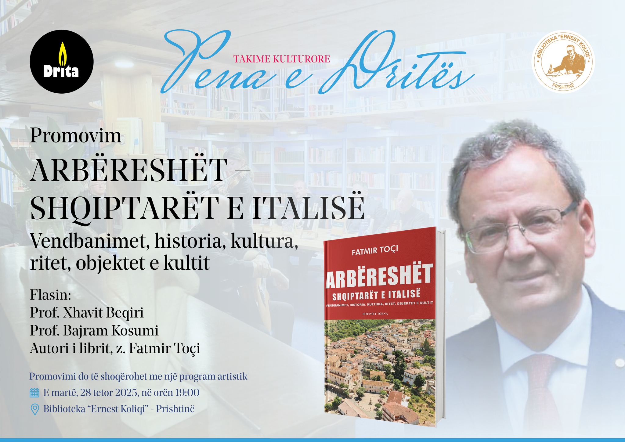 “Arbëreshët – shqiptarët e Italisë”, i autorit Fatmir Toçi promovohet sonte në Prishtinë