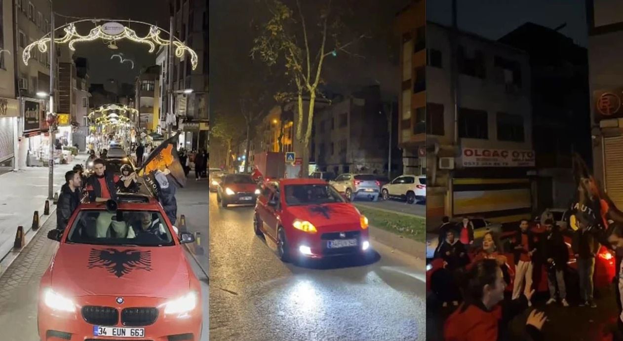Në mes të Stambollit  shqiptarët festuan 28 Nëntorin me flamuj e këngë patriotike