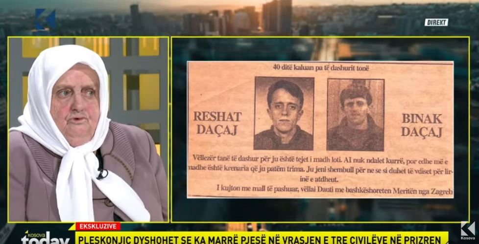 Iu vranë dy binjakë gjatë luftës, nëna Mihrije padit Bashën për deklaratat e tij mbi krimet e Millosheviqit