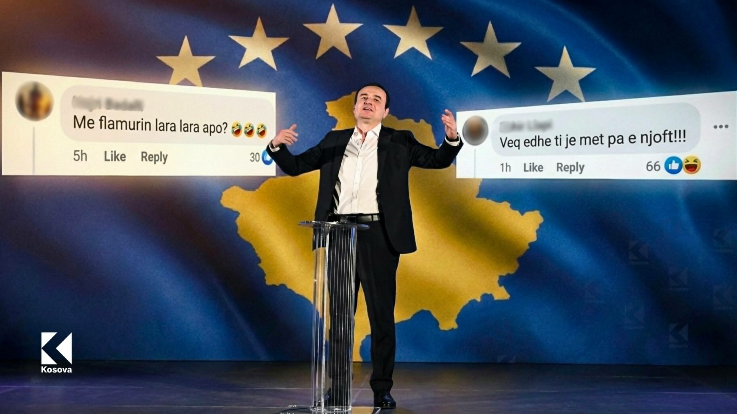 Lavdërimi për njohje  Kurtit i kërkon dikush ta  njohë  Kosovën me flamurin  lara lara 