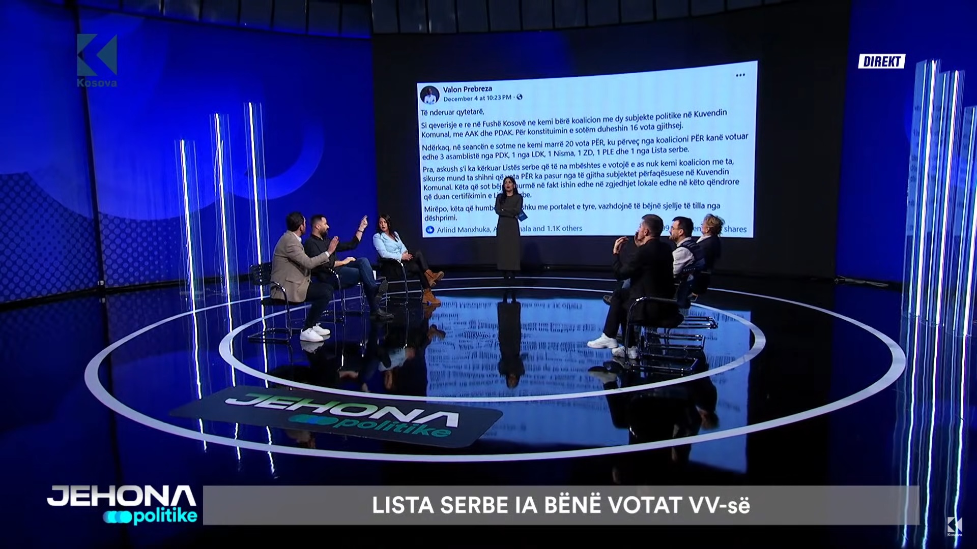  A s është tash Lista Serbe terroriste a   Debat i fortë në  Jehona Politike   VIDEO 