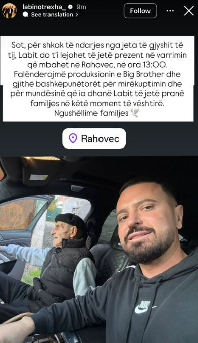 Labi do të jetë prezent në varrimin e gjyshit të tij në Rahovec