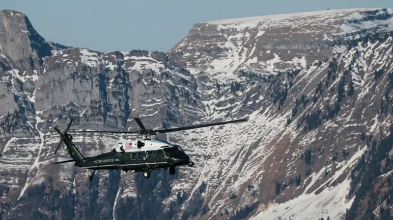 Nga Cyrihu  Trump niset drejt Davosit me helikopter