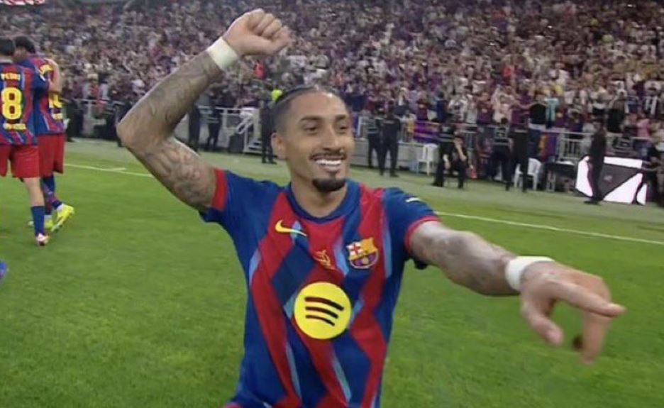 Është sërish aiii  Raphinha sjell avantazhin e Barcelonës 