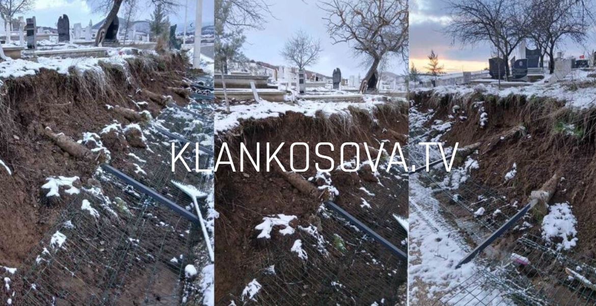 Reshjet shembin rrethojat e varrezave në Samadrexhë  ku ndodhet edhe varri i Heroit Afrim Bunjaku