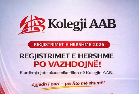 Regjistrimet e hershme 2026 në Kolegjin AAB kanë filluar - regjistrohu i pari dhe përfito më shumë