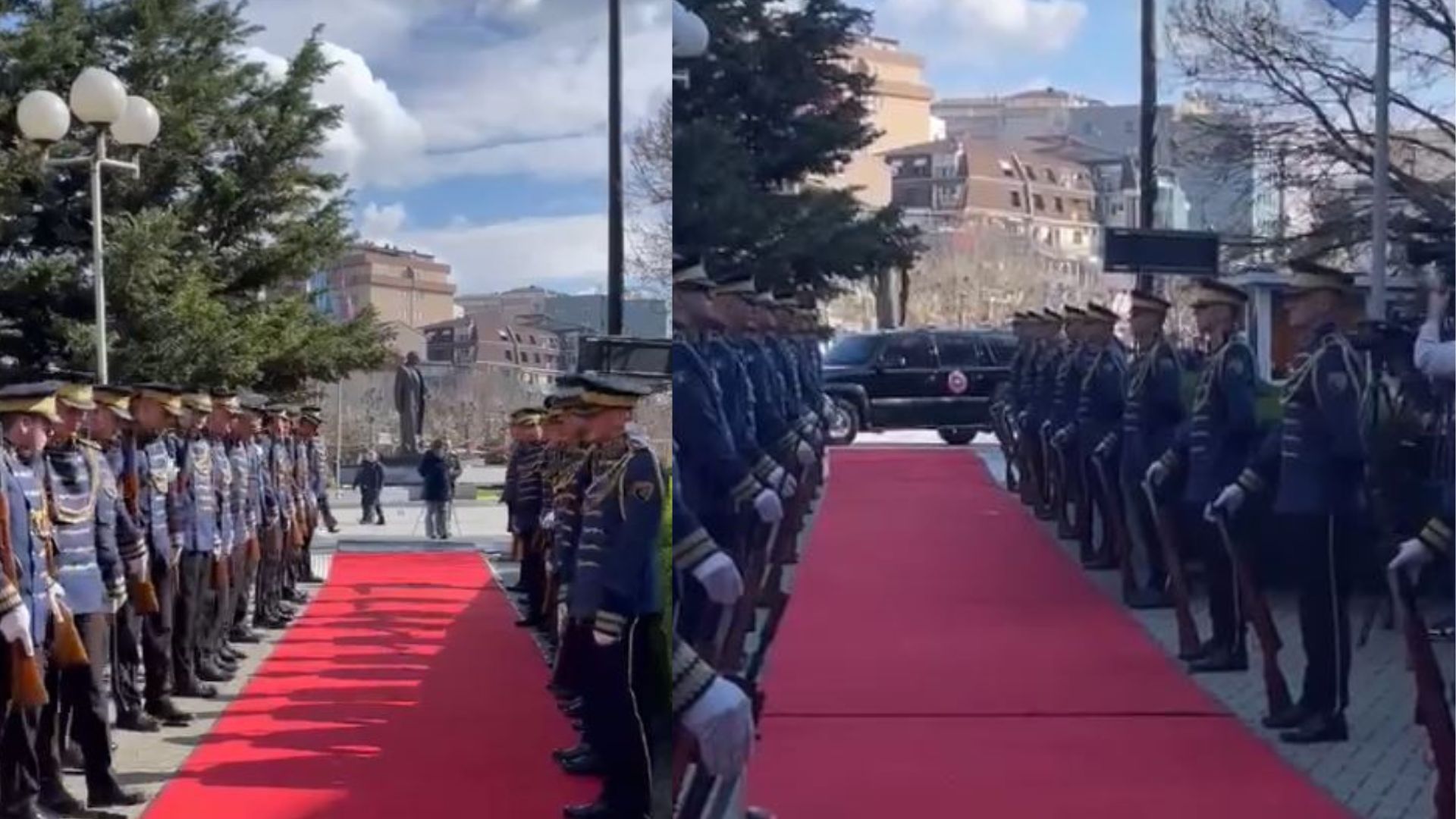 Ceremonia e dorëzim-pranimit të presidentes, Osmani dhe Haxhiu priten nga garda e FSK (VIDEO)