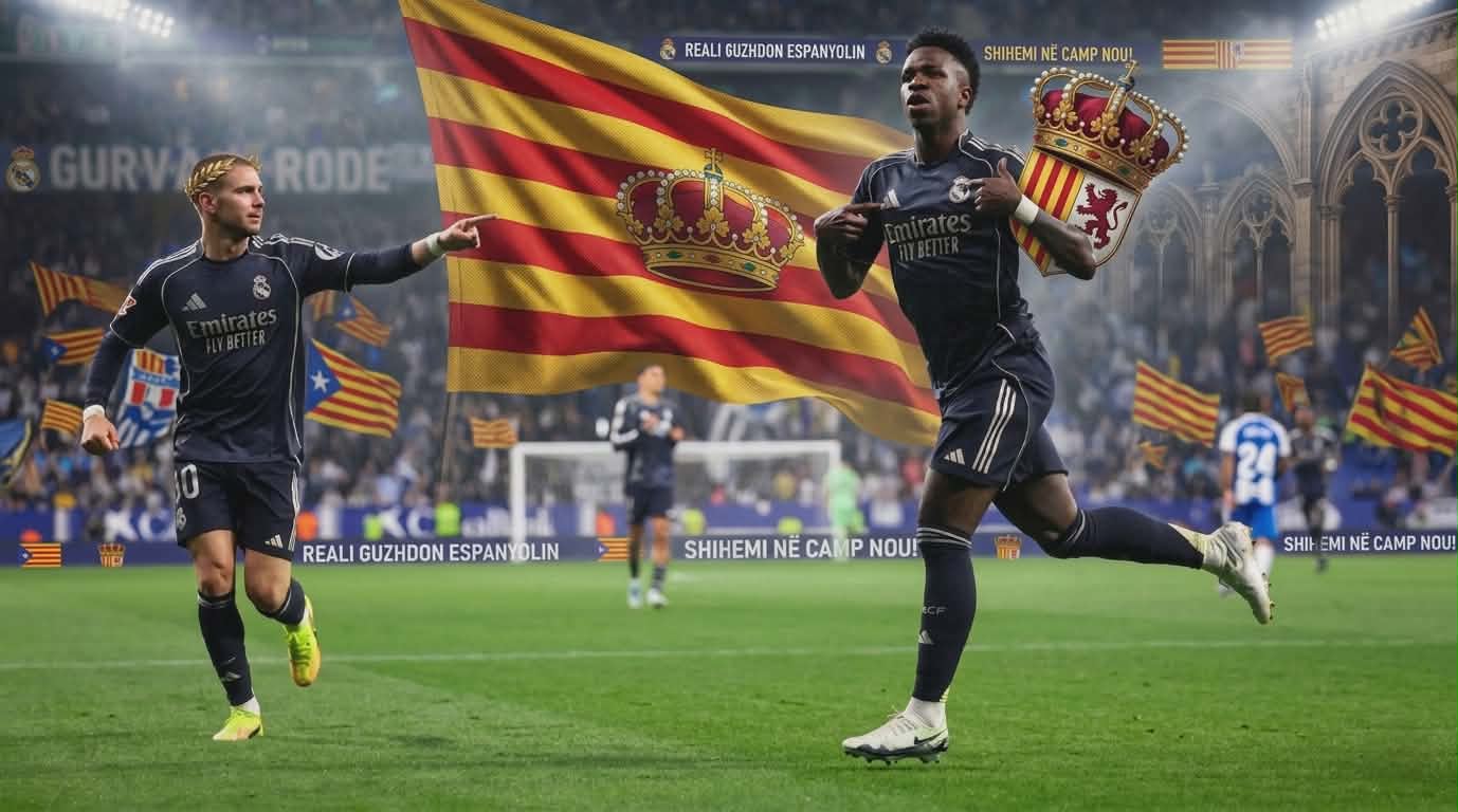 Mbretërit e Katalonjës? Real Madrid 'gjunjëzon' Espanyolin dhe "paralajmëron" Barçën: "Shihemi në Camp Nou"