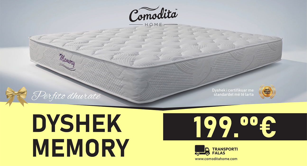 Comodita Home me ofertën e madhe – Dysheku Memory vetëm 199€ + DHURATË!