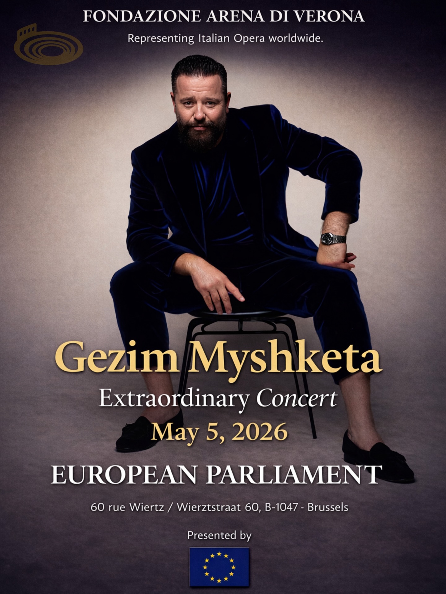 Baritoni shqiptar Gëzim Myshketa sonte me koncert në Parlamentin Evropian